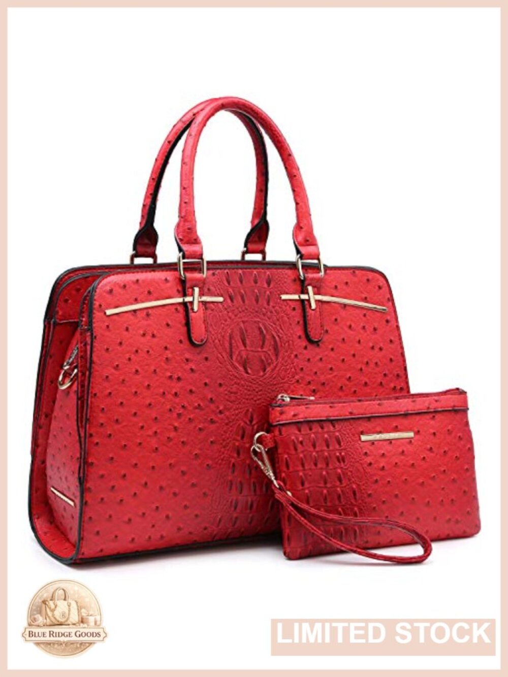 Vegan Leather Satchel Handbag Wallet Set Top Handle Shoulder Bag Purse